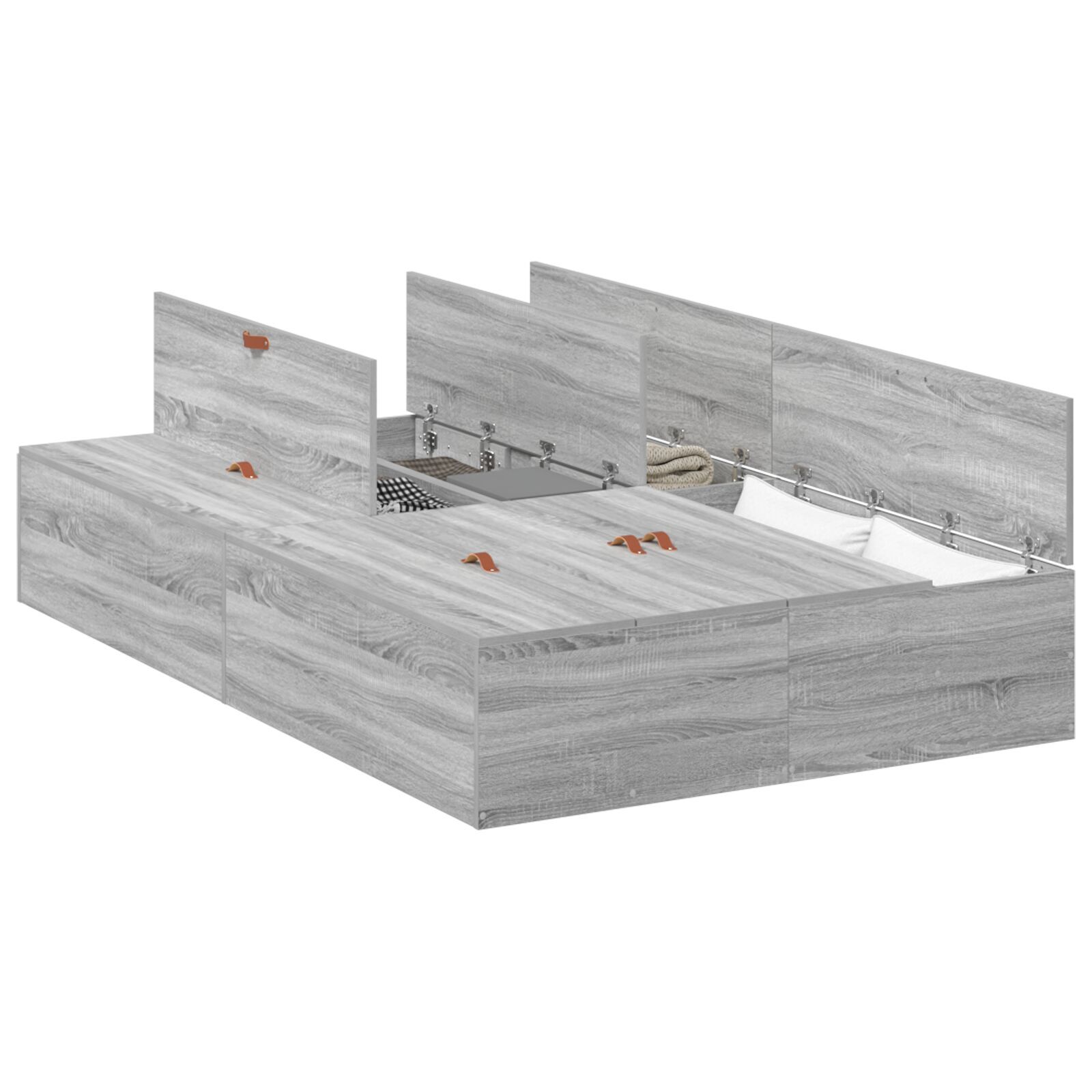vidaXL Cadru de pat sonoma gri 190 x 120 x 31.5 cm Lemn compozit vidaXL Cadru de pat sonoma gri 190 x 120 x 31.5 cm Lemn compozit
