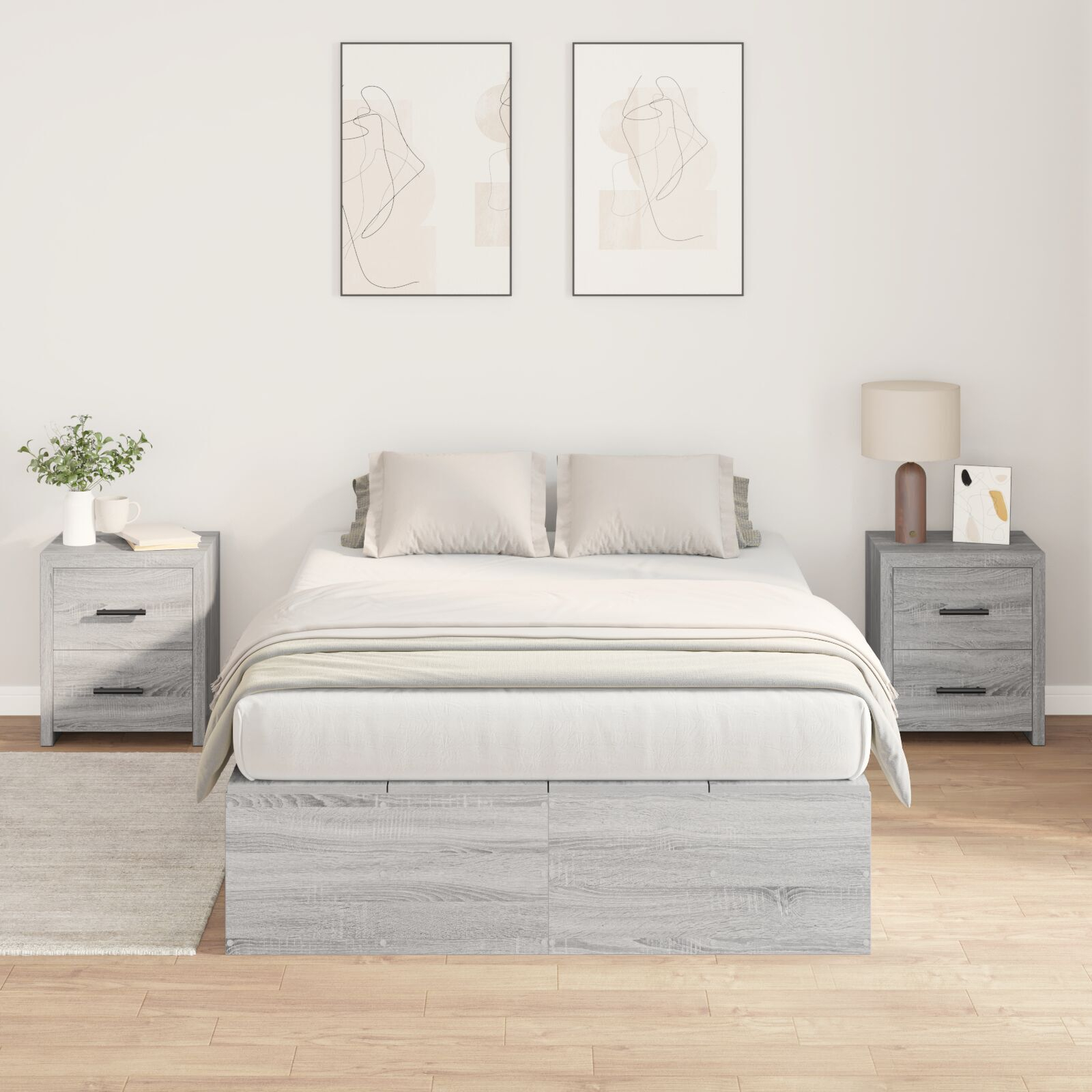 vidaXL Cadru de pat sonoma gri 190 x 120 x 31.5 cm Lemn compozit vidaXL Cadru de pat sonoma gri 190 x 120 x 31.5 cm Lemn compozit