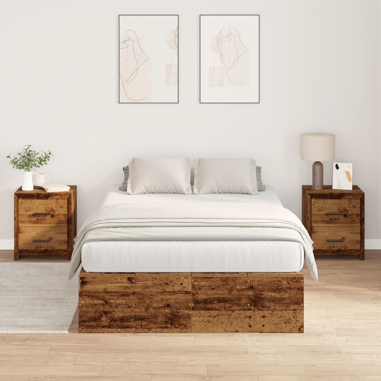 vidaXL Cadru de pat Lemn vechi 190 x 120 x 31.5 cm Lemn compozit vidaXL Cadru de pat Lemn vechi 190 x 120 x 31.5 cm Lemn compozit