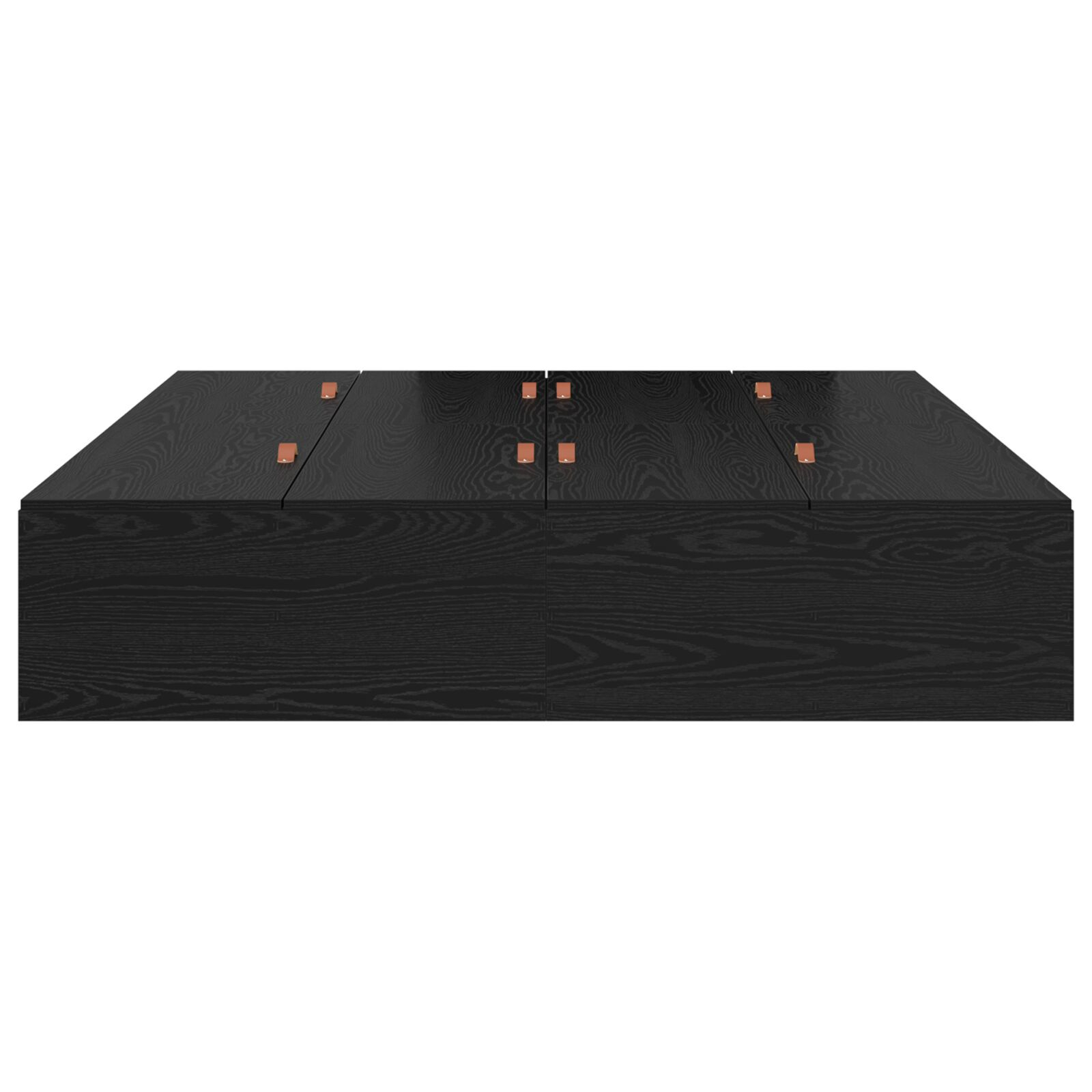 vidaXL Cadru de pat cu depozitare Stejar Negru 140 x 190 cm