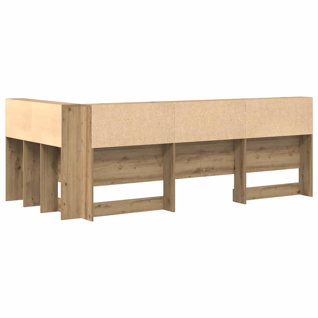 vidaXL Tăblie de depozitare stejar artizanal 90 cm Lemn compozit vidaXL Tăblie de depozitare stejar artizanal 90 cm Lemn compozit