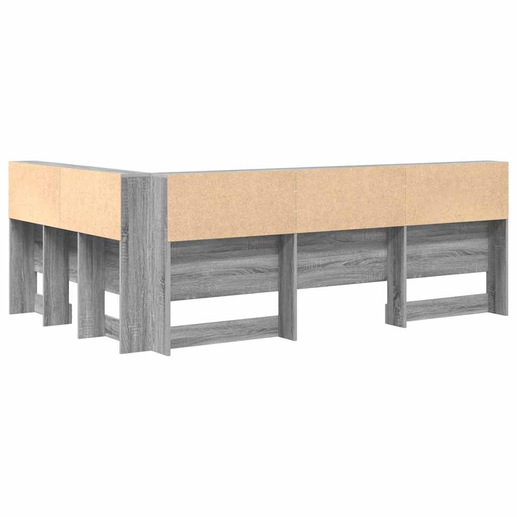 vidaXL Tăblie de depozitare cu raft sonoma gri 120 cm Lemn compozit vidaXL Tăblie de depozitare cu raft sonoma gri 120 cm Lemn compozit