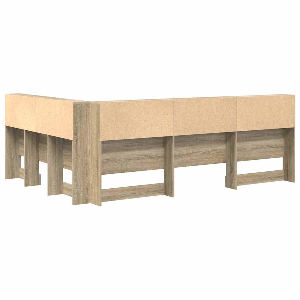 vidaXL Tăblie de depozitare cu raft Stejar sonoma 160 cm Lemn compozit vidaXL Tăblie de depozitare cu raft Stejar sonoma 160 cm Lemn compozit
