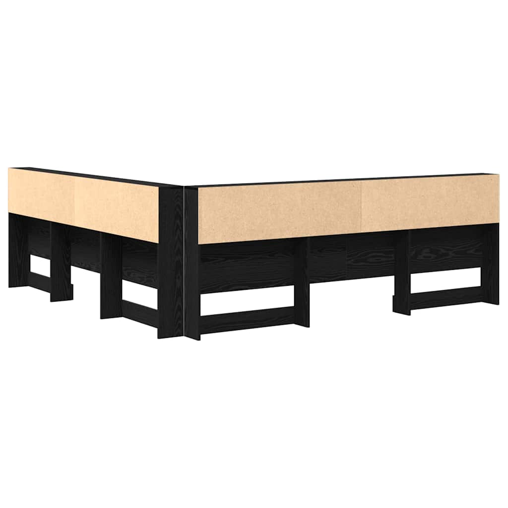 vidaXL Tăblie de depozitare cu raft Stejar negru 180 cm Lemn compozit vidaXL Tăblie de depozitare cu raft Stejar negru 180 cm Lemn compozit