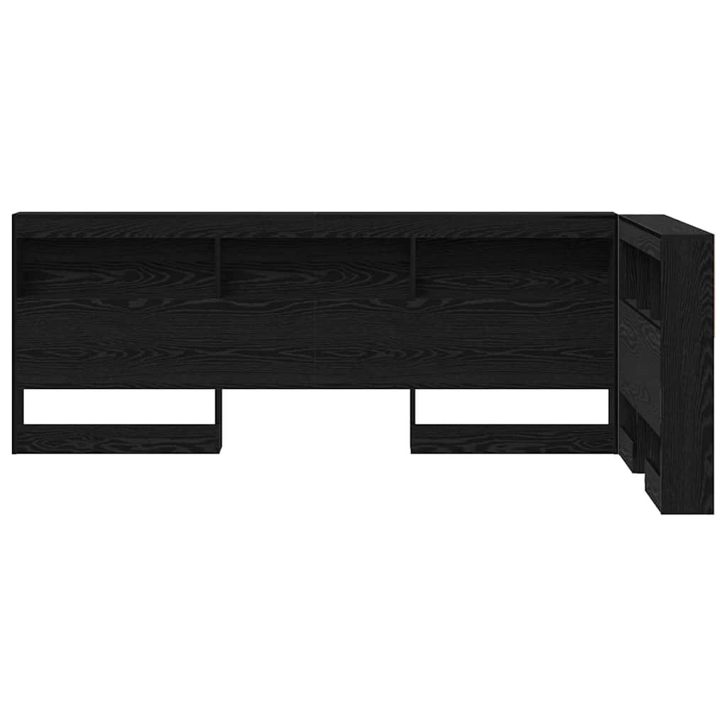 vidaXL Tăblie de depozitare cu raft Stejar negru 90 cm Lemn compozit vidaXL Tăblie de depozitare cu raft Stejar negru 90 cm Lemn compozit