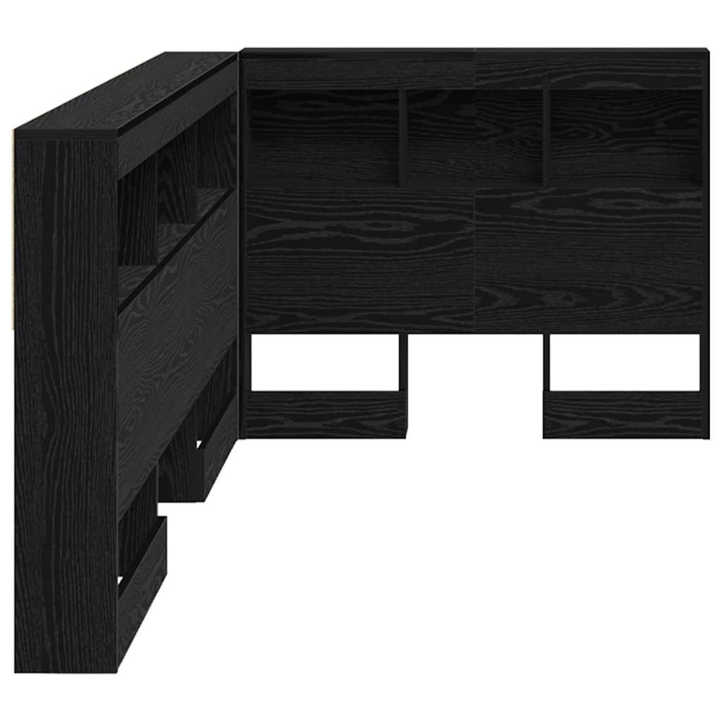 vidaXL Tăblie de depozitare cu raft Stejar negru 90 cm Lemn compozit vidaXL Tăblie de depozitare cu raft Stejar negru 90 cm Lemn compozit