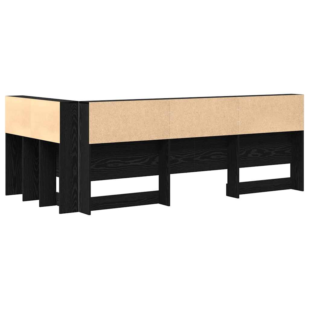 vidaXL Tăblie de depozitare cu raft Stejar negru 90 cm Lemn compozit vidaXL Tăblie de depozitare cu raft Stejar negru 90 cm Lemn compozit