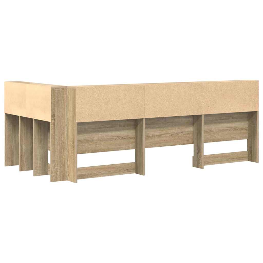 vidaXL Tăblie de depozitare cu raft Stejar sonoma 75 cm Lemn compozit vidaXL Tăblie de depozitare cu raft Stejar sonoma 75 cm Lemn compozit