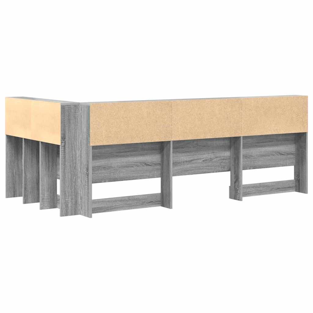 vidaXL Tăblie de depozitare cu raft sonoma gri 75 cm Lemn compozit vidaXL Tăblie de depozitare cu raft sonoma gri 75 cm Lemn compozit