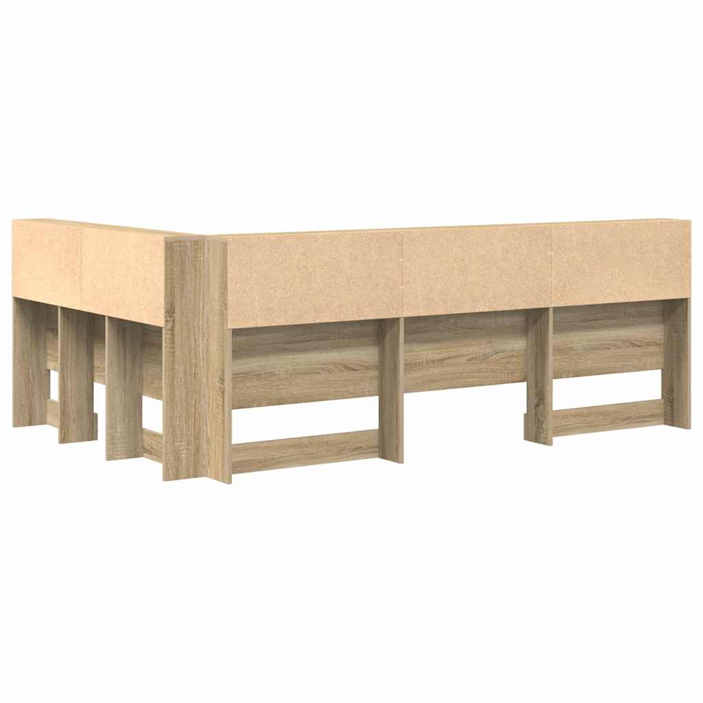 vidaXL Tăblie de depozitare cu raft Stejar sonoma 120 cm Lemn compozit vidaXL Tăblie de depozitare cu raft Stejar sonoma 120 cm Lemn compozit