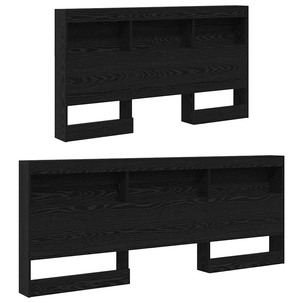 vidaXL Tăblie de depozitare cu raft Stejar Negru 140 cm Lemn compozit