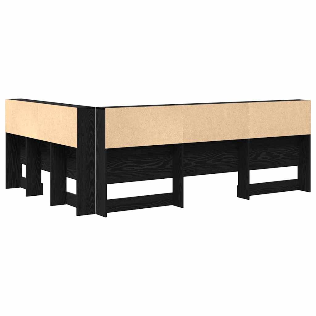 vidaXL Tăblie de depozitare cu raft Stejar negru 135 cm Lemn compozit vidaXL Tăblie de depozitare cu raft Stejar negru 135 cm Lemn compozit