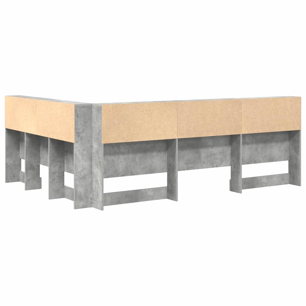 vidaXL Tăblie de depozitare cu raft Gri beton 135 cm Lemn compozit vidaXL Tăblie de depozitare cu raft Gri beton 135 cm Lemn compozit
