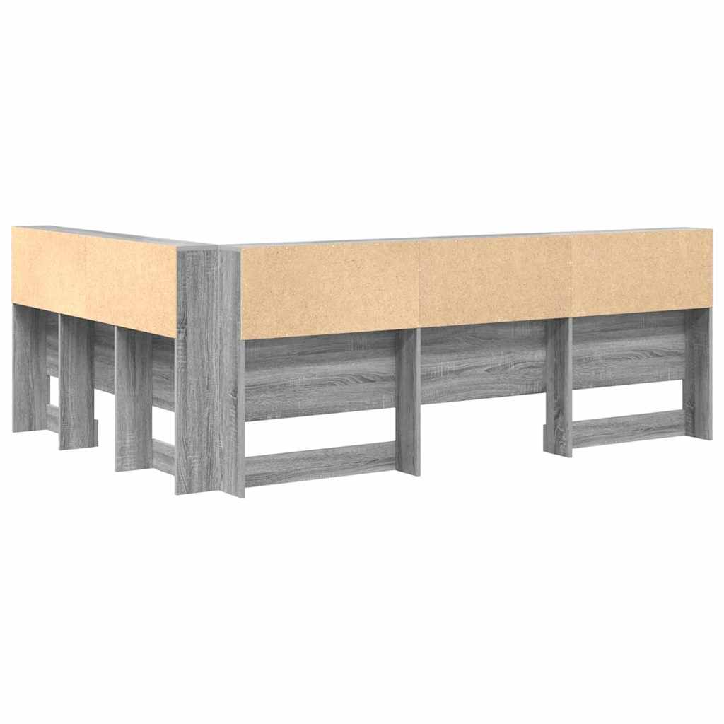 vidaXL Tăblie de depozitare cu raft sonoma gri 135 cm Lemn compozit vidaXL Tăblie de depozitare cu raft sonoma gri 135 cm Lemn compozit