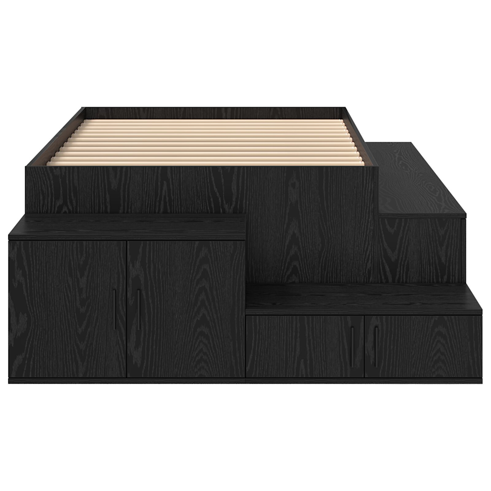vidaXL Cadru de pat cu depozitare Stejar negru 244 x 118 x 53.5 cm vidaXL Cadru de pat cu depozitare Stejar negru 244 x 118 x 53.5 cm