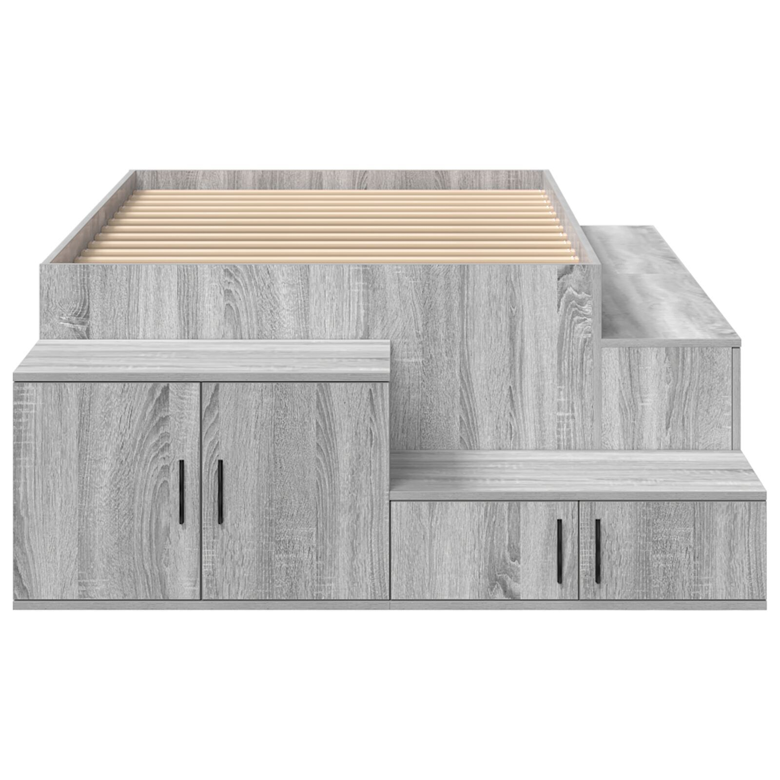 vidaXL Cadru de pat cu depozitare sonoma gri 244 x 118 x 53.5 cm