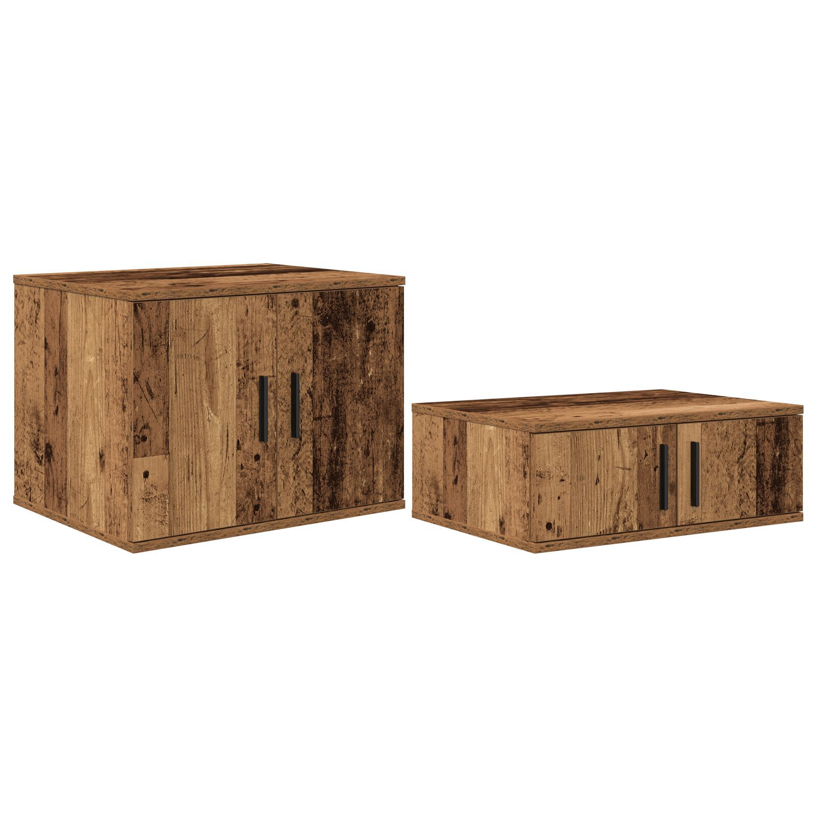 vidaXL Cadru de pat cu depozitare Lemn vechi 234 x 118 x 53.5 cm