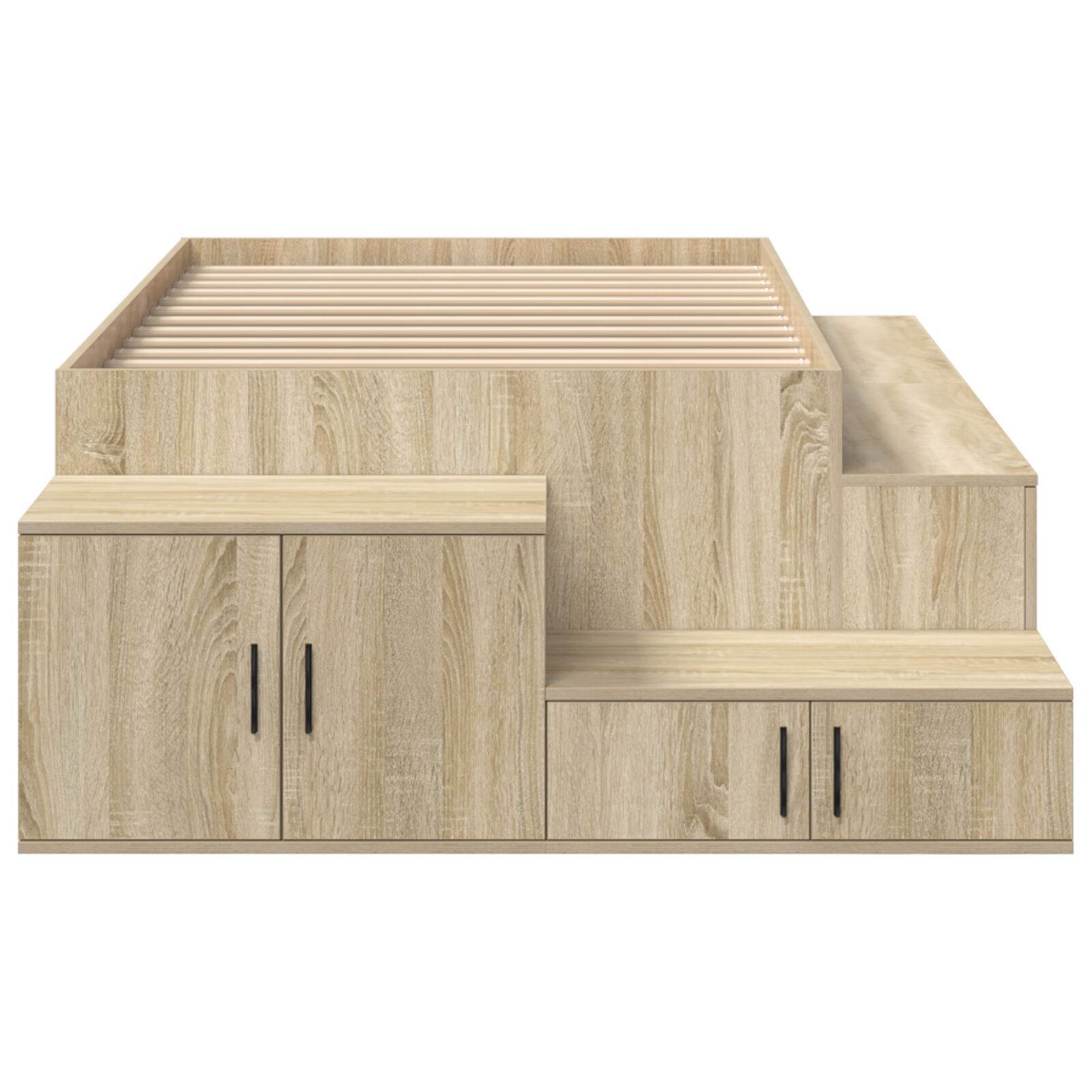 vidaXL Cadru de pat cu depozitare Stejar Sonoma 234 x 103 x 53.5 cm vidaXL Cadru de pat cu depozitare Stejar Sonoma 234 x 103 x 53.5 cm