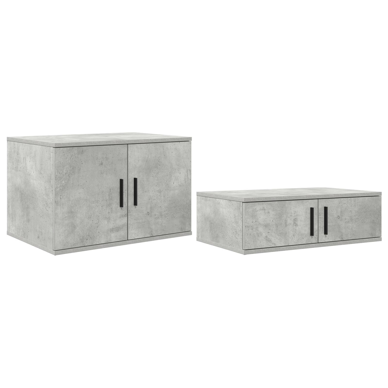 vidaXL Cadru de pat cu depozitare Gri din beton 234 x 103 x 53.5 cm