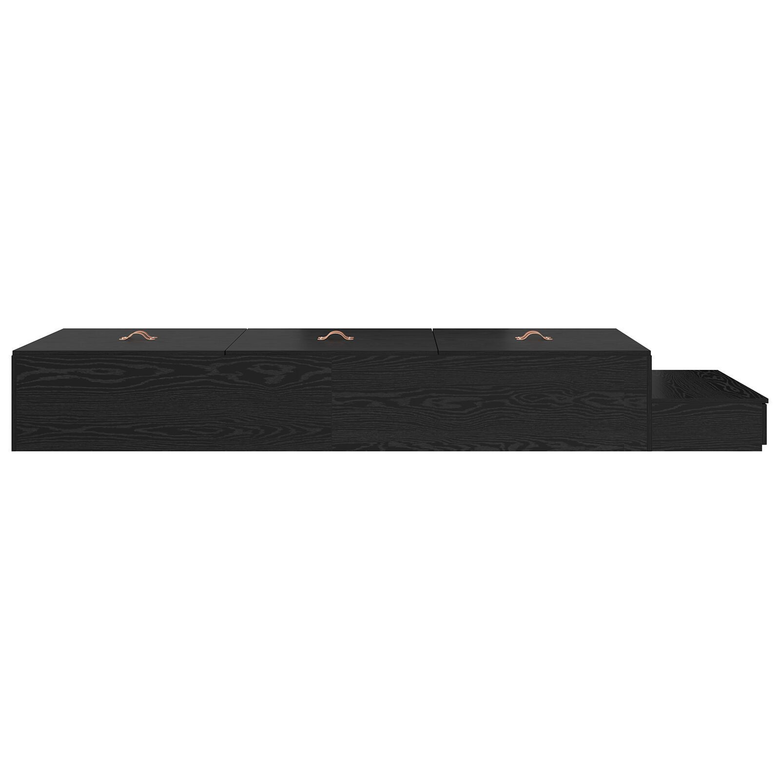 vidaXL Cadru de pat cu depozitare Stejar negru 236.5 x 80 x 31.5 cm