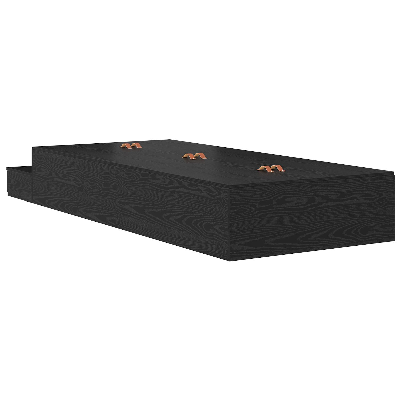 vidaXL Cadru de pat cu depozitare Stejar negru 236.5 x 80 x 31.5 cm