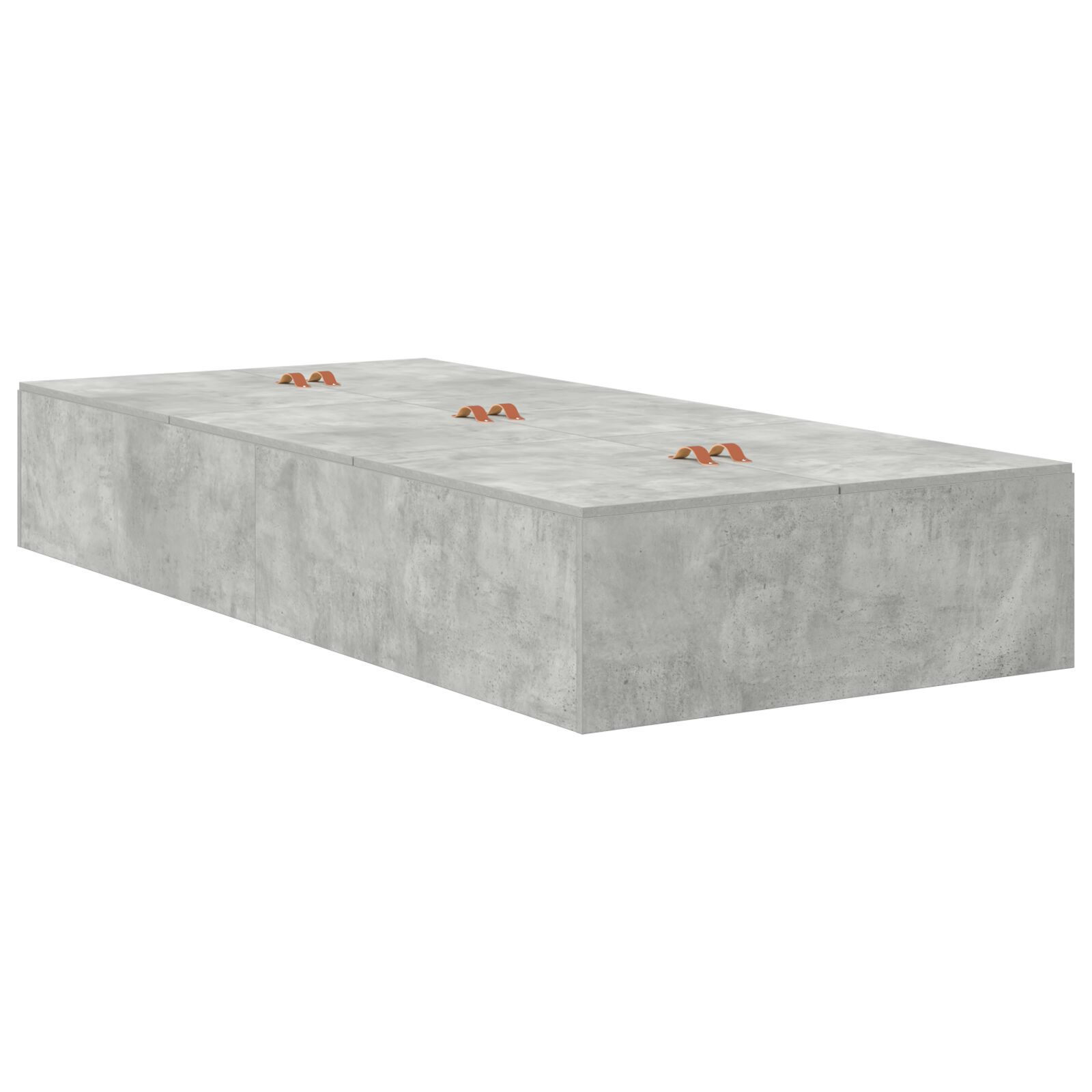 vidaXL Cadru de pat cu depozitare Gri din beton 236.5 x 80 x 31.5 cm