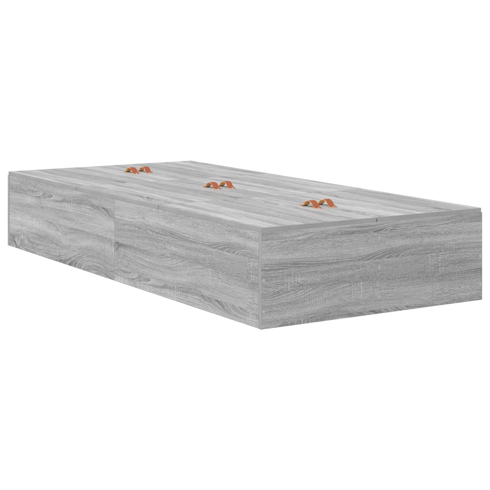 vidaXL Cadru de pat cu depozitare sonoma gri 236.5 x 80 x 31.5 cm