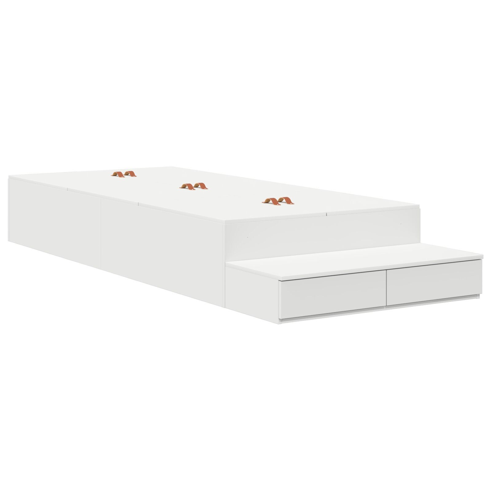 vidaXL Cadru de pat cu depozitare cu sertar Alb 236.5 x 90 x 31.5 cm