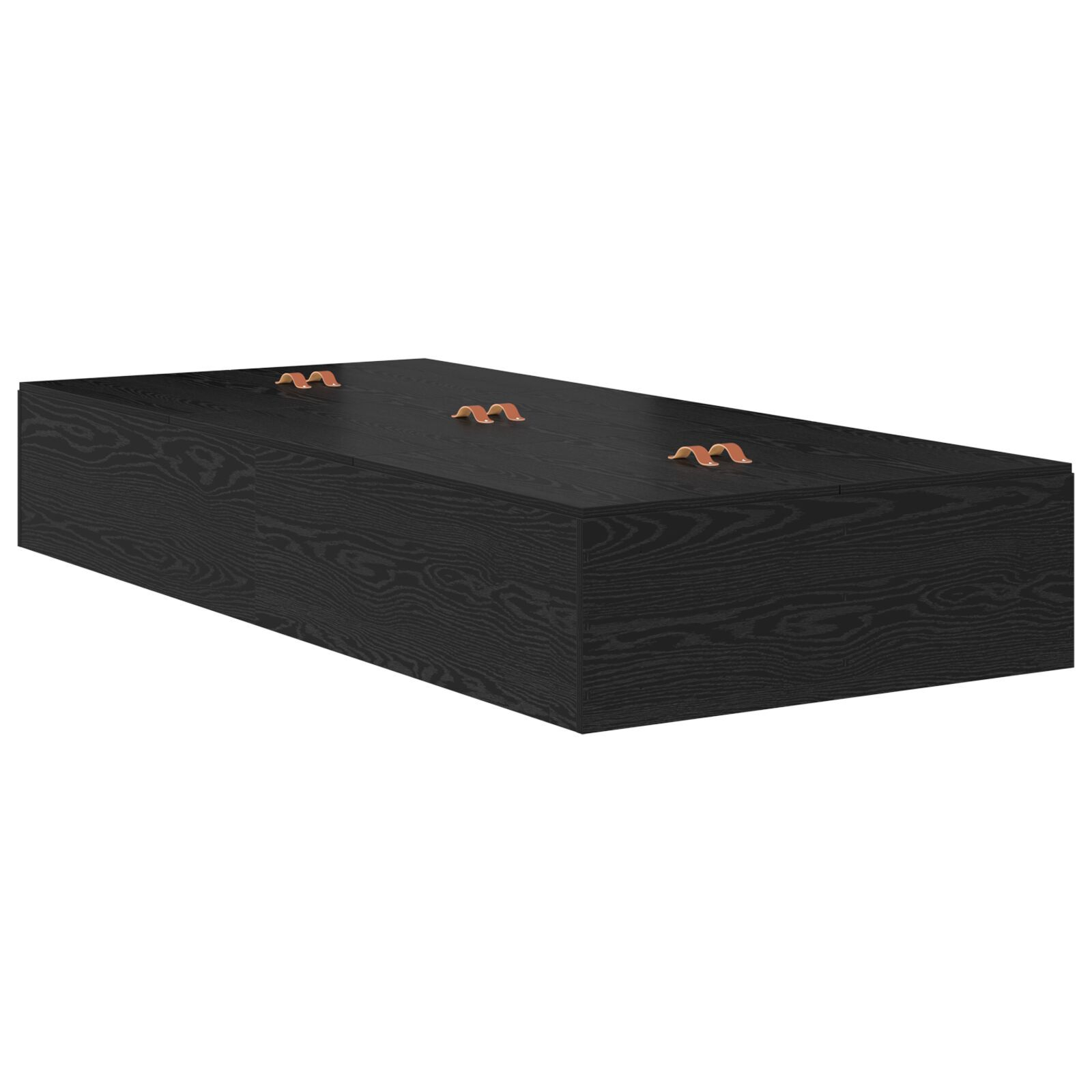 vidaXL Cadru de pat cu depozitare Stejar negru 236.5 x 90 x 31.5 cm