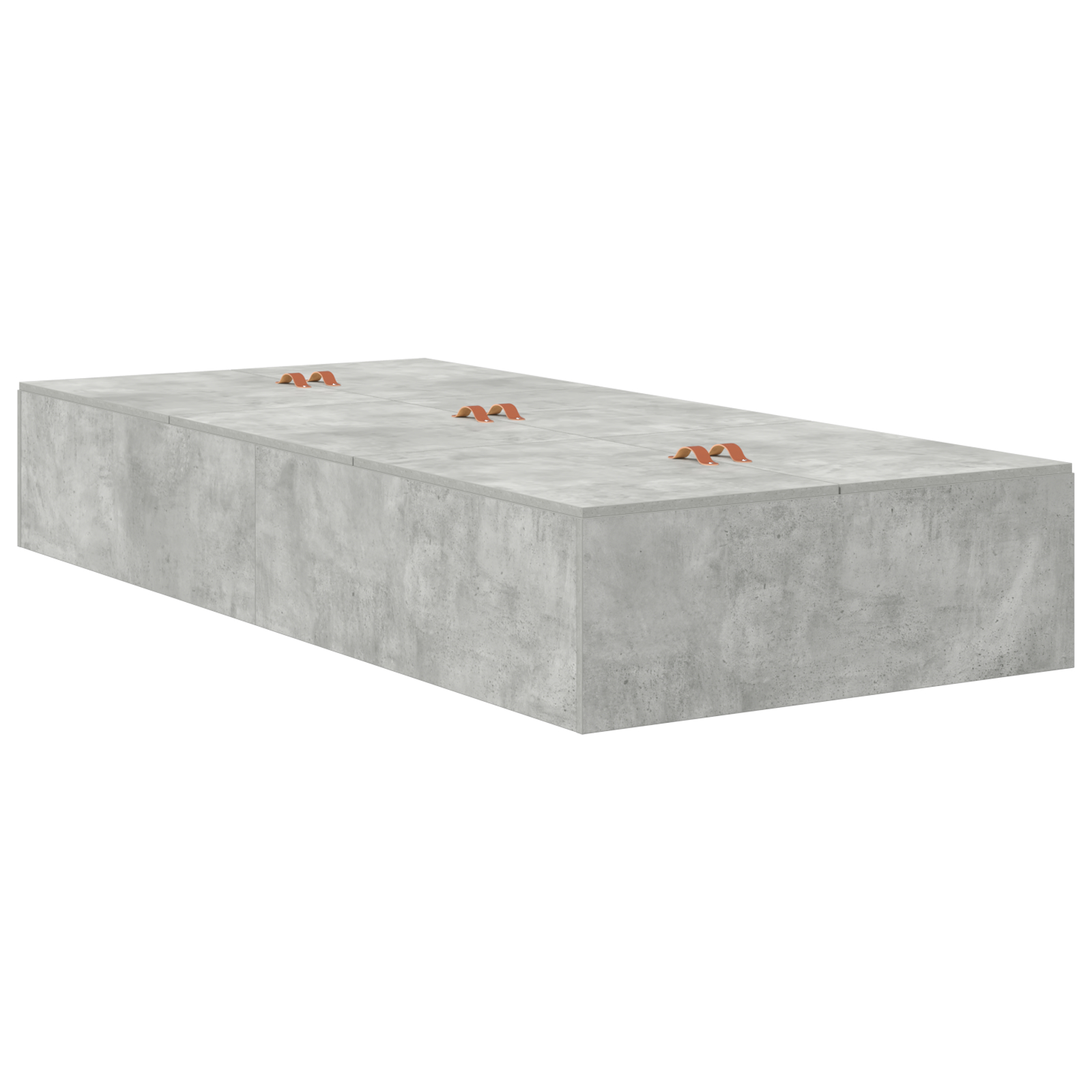 vidaXL Cadru de pat cu depozitare Gri din beton 236.5 x 90 x 31.5 cm