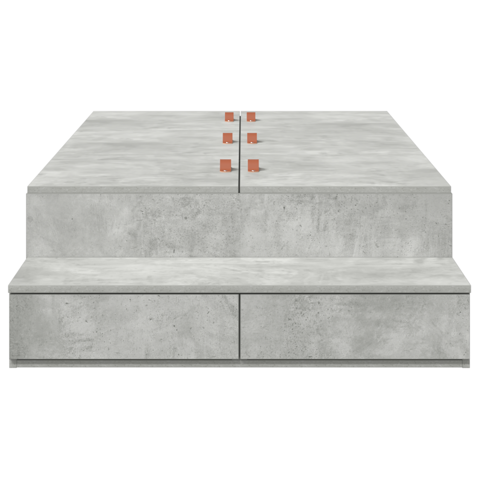 vidaXL Cadru de pat cu depozitare Gri din beton 236.5 x 90 x 31.5 cm