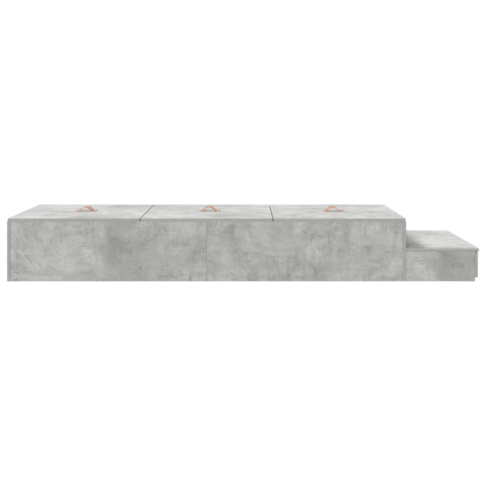 vidaXL Cadru de pat cu depozitare Gri din beton 236.5 x 90 x 31.5 cm