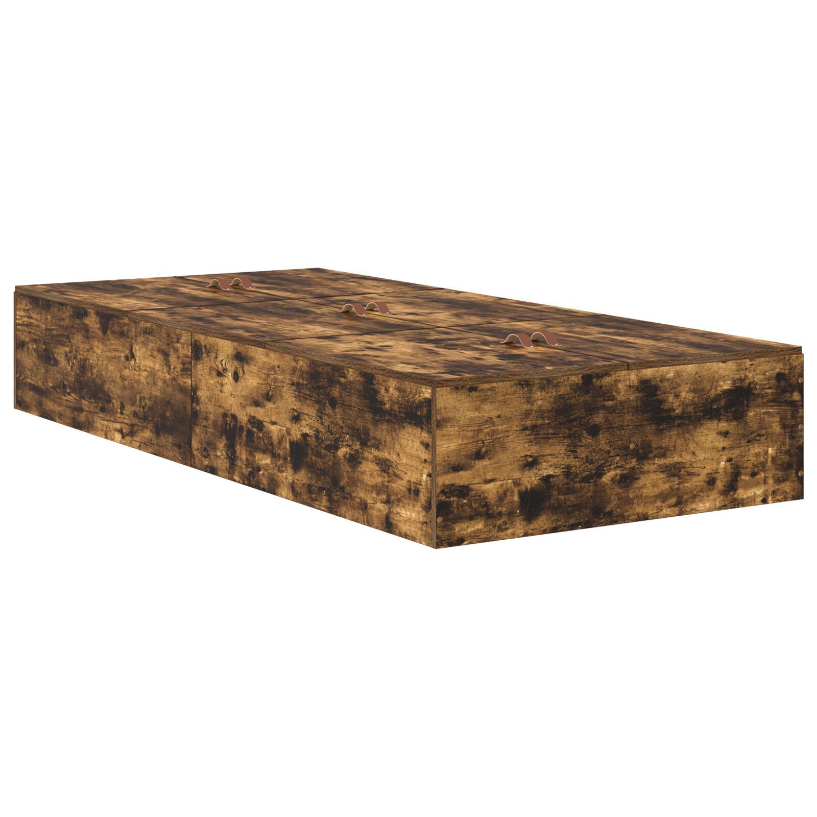 vidaXL Cadru de pat cu depozitare Stejar fumuriu 236.5 x 90 x 31.5 cm