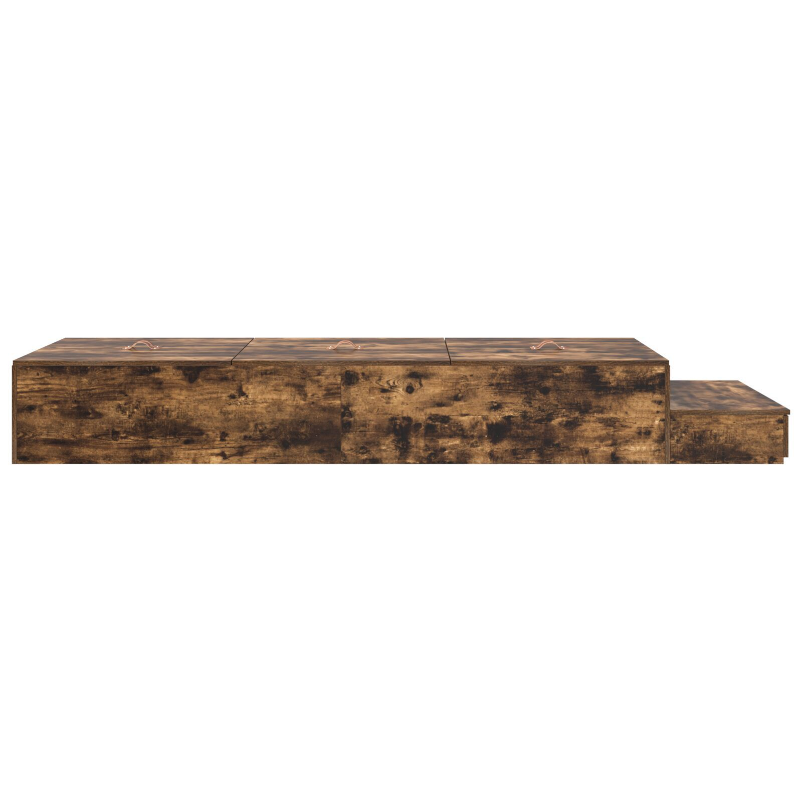 vidaXL Cadru de pat cu depozitare Stejar fumuriu 236.5 x 100 x 31.5 cm
