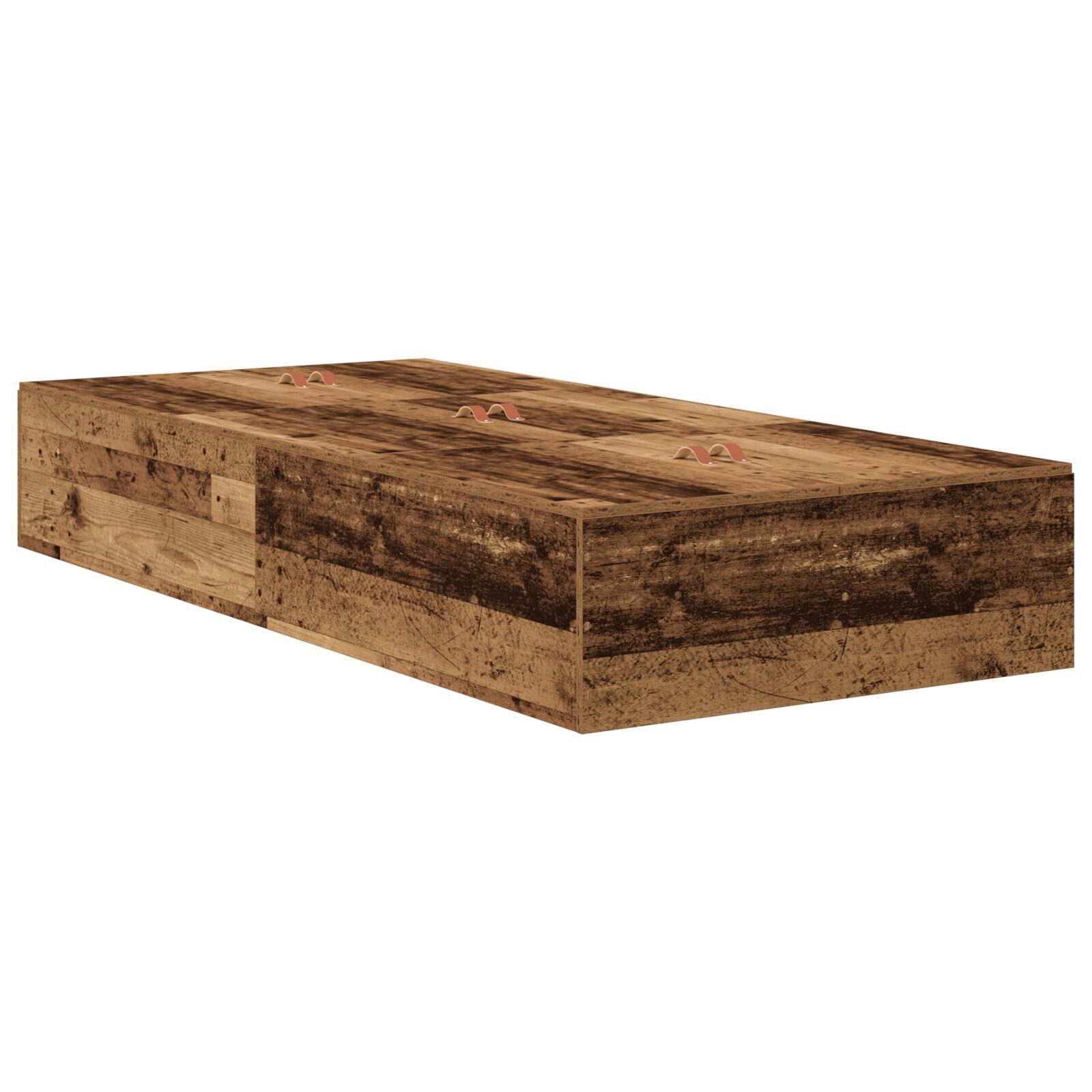 vidaXL Cadru de pat cu depozitare Lemn vechi 236.5 x 100 x 31.5 cm