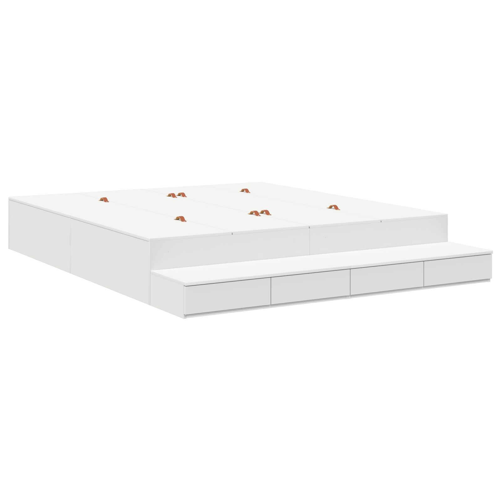 vidaXL Cadru de pat cu depozitare cu sertar Alb 236.5 x 200 x 31.5 cm