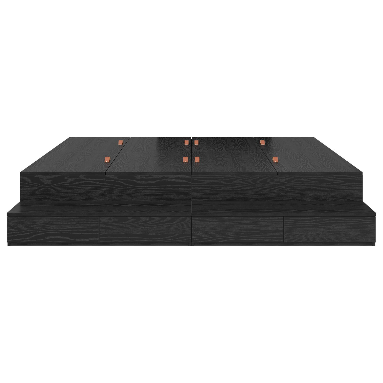 vidaXL Cadru de pat cu depozitare Stejar negru 236.5 x 200 x 31.5 cm