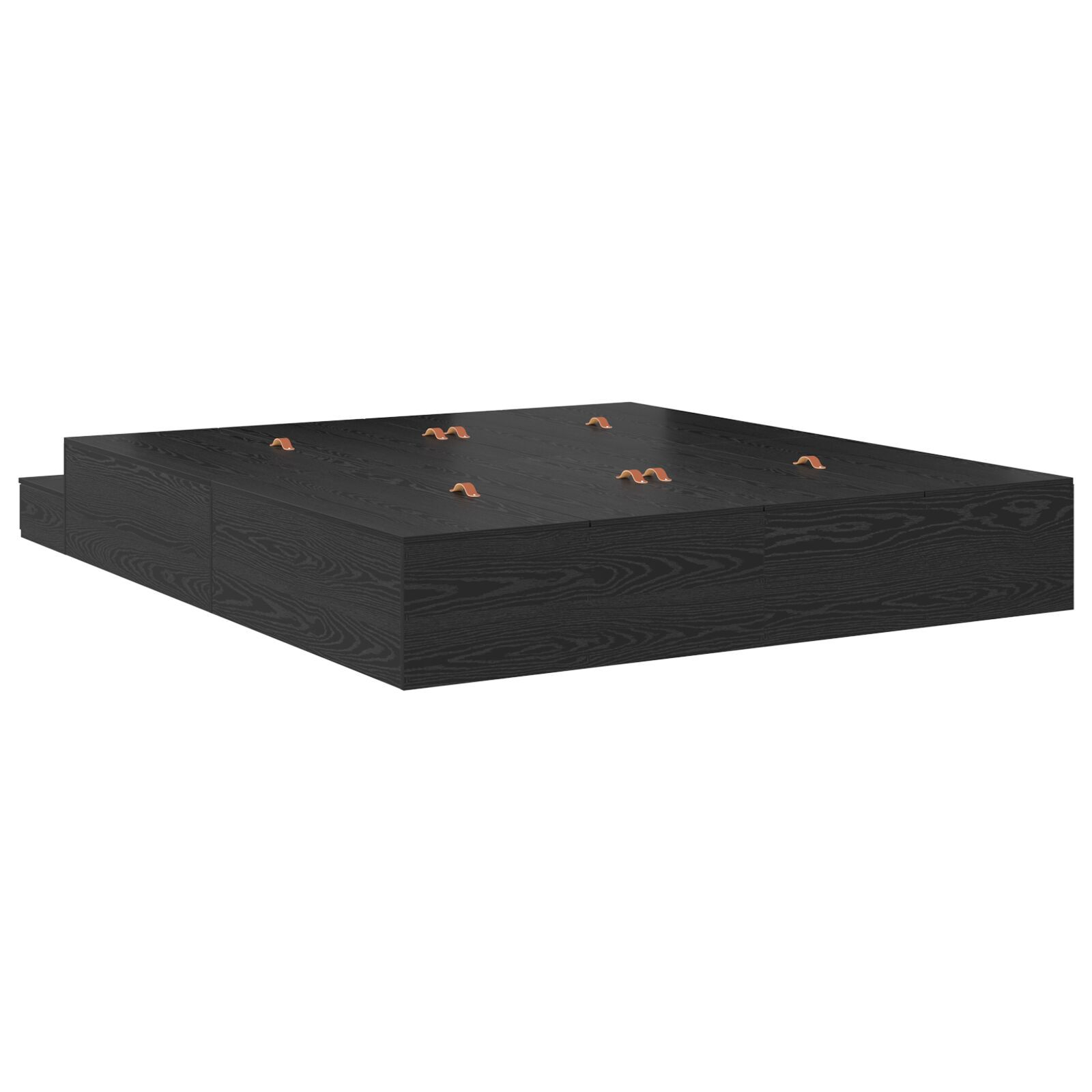 vidaXL Cadru de pat cu depozitare Stejar negru 236.5 x 200 x 31.5 cm