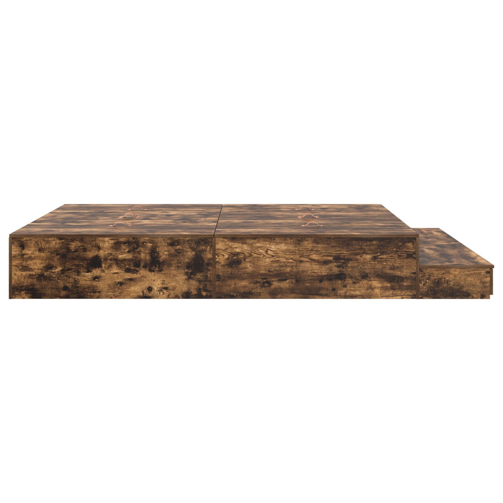 vidaXL Cadru de pat cu depozitare Stejar fumuriu 236.5 x 200 x 31.5 cm