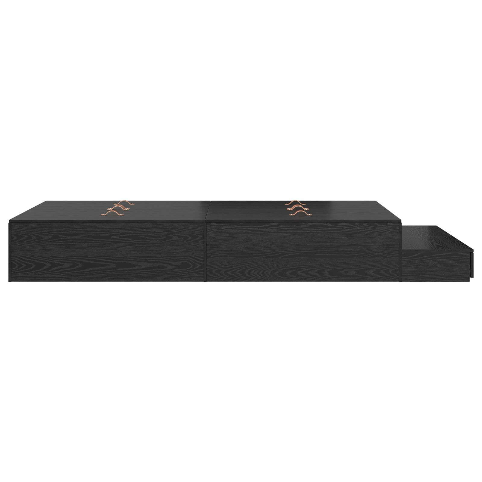 vidaXL Cadru de pat cu depozitare Stejar negru 236.5 x 120 x 31.5 cm