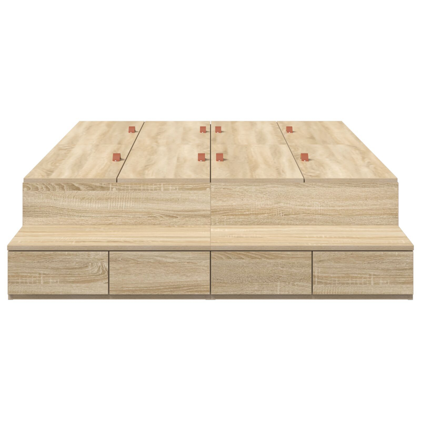vidaXL Cadru de pat cu depozitare Stejar Sonoma 236.5 x 120 x 31.5 cm
