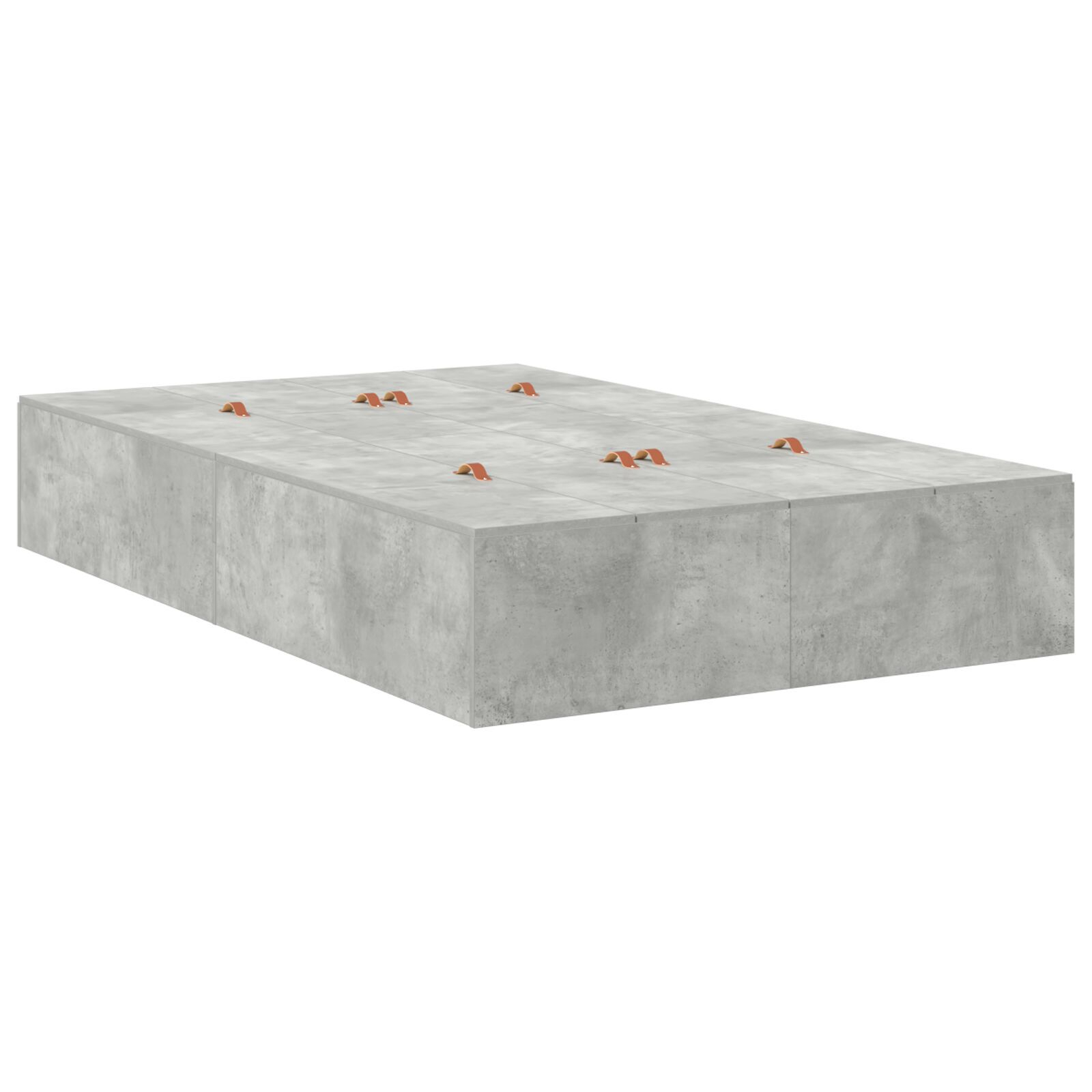vidaXL Cadru de pat cu depozitare Gri din beton 236.5 x 120 x 31.5 cm