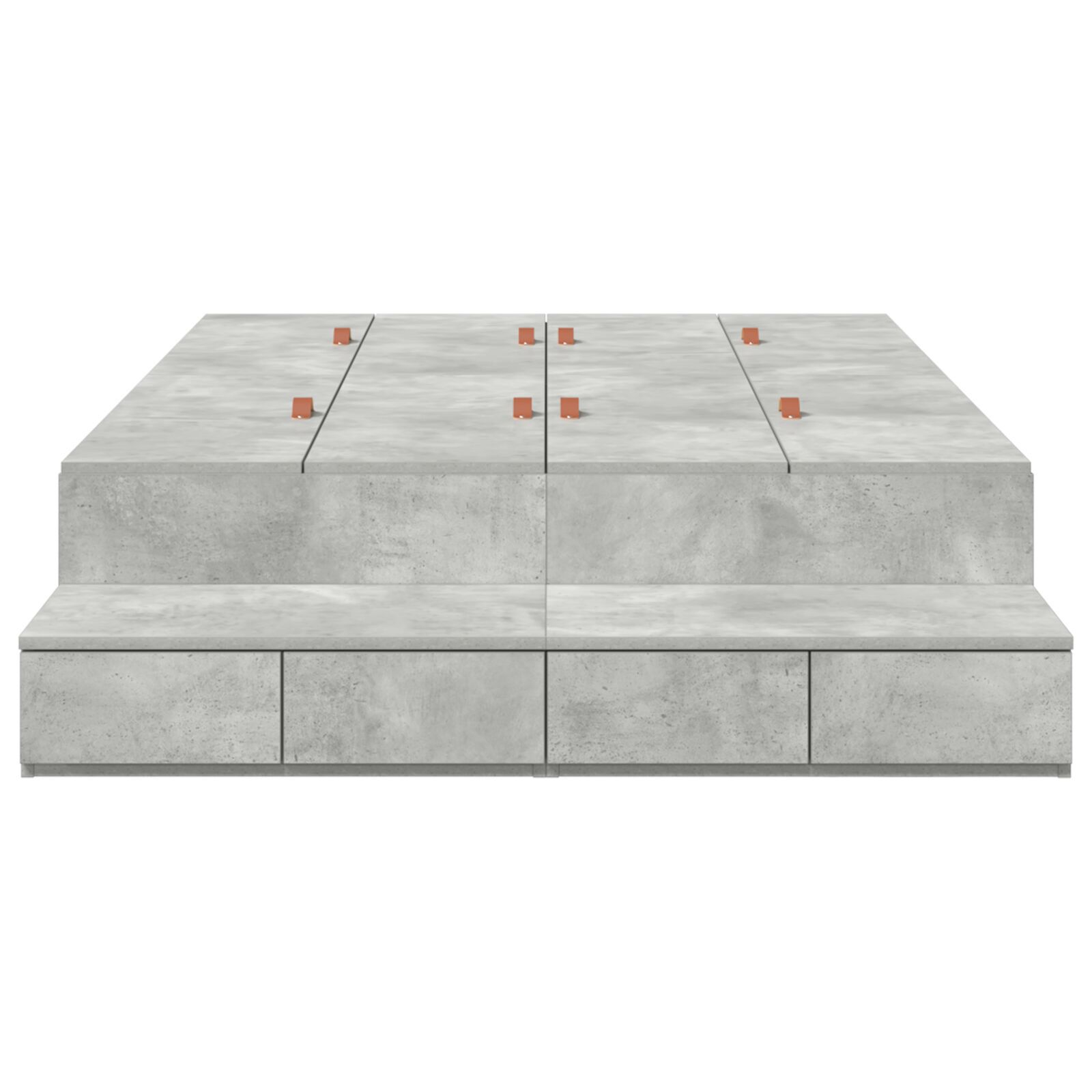 vidaXL Cadru de pat cu depozitare Gri din beton 236.5 x 120 x 31.5 cm