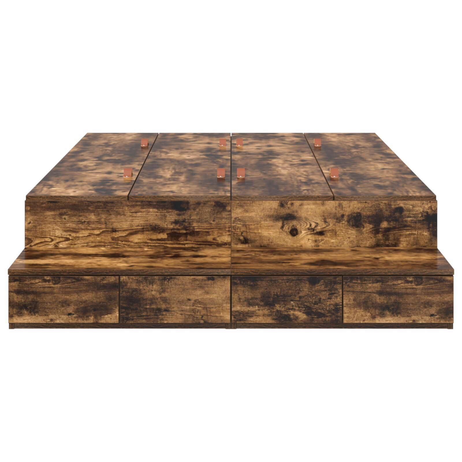 vidaXL Cadru de pat cu depozitare Stejar fumuriu 236.5 x 120 x 31.5 cm