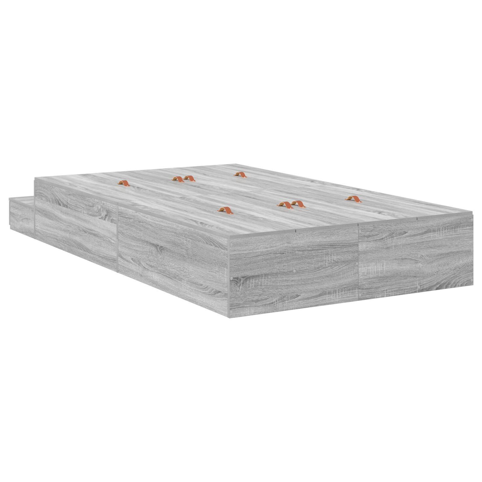 vidaXL Cadru de pat cu depozitare sonoma gri 236.5 x 120 x 31.5 cm