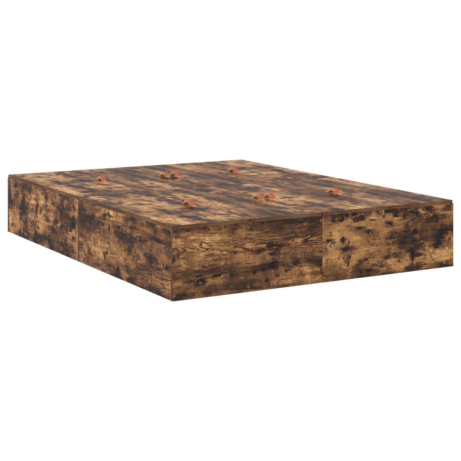 vidaXL Cadru de pat cu depozitare Stejar fumuriu 236.5 x 140 x 31.5 cm