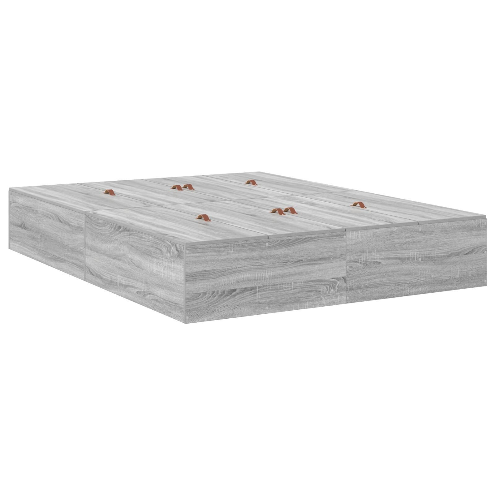 vidaXL Cadru de pat cu depozitare sonoma gri 236.5 x 140 x 31.5 cm