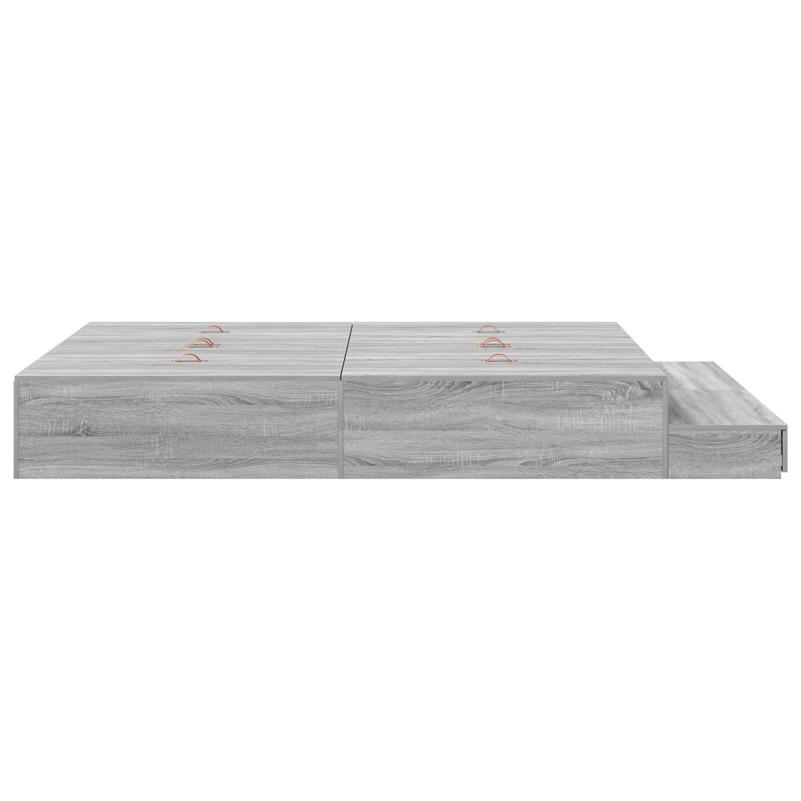 vidaXL Cadru de pat cu depozitare sonoma gri 236.5 x 140 x 31.5 cm