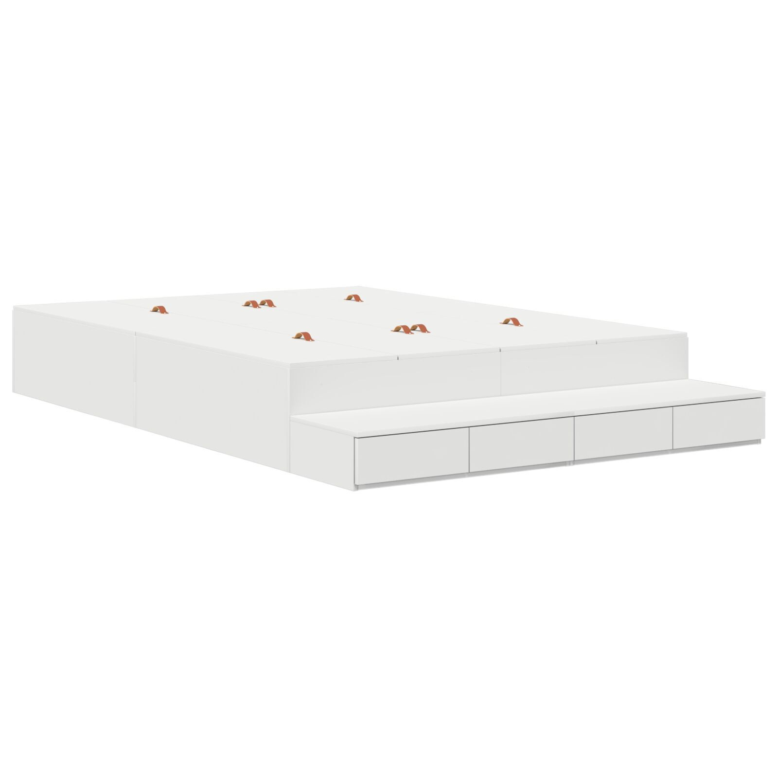 vidaXL Cadru de pat cu depozitare cu sertar Alb 236.5 x 150 x 31.5 cm