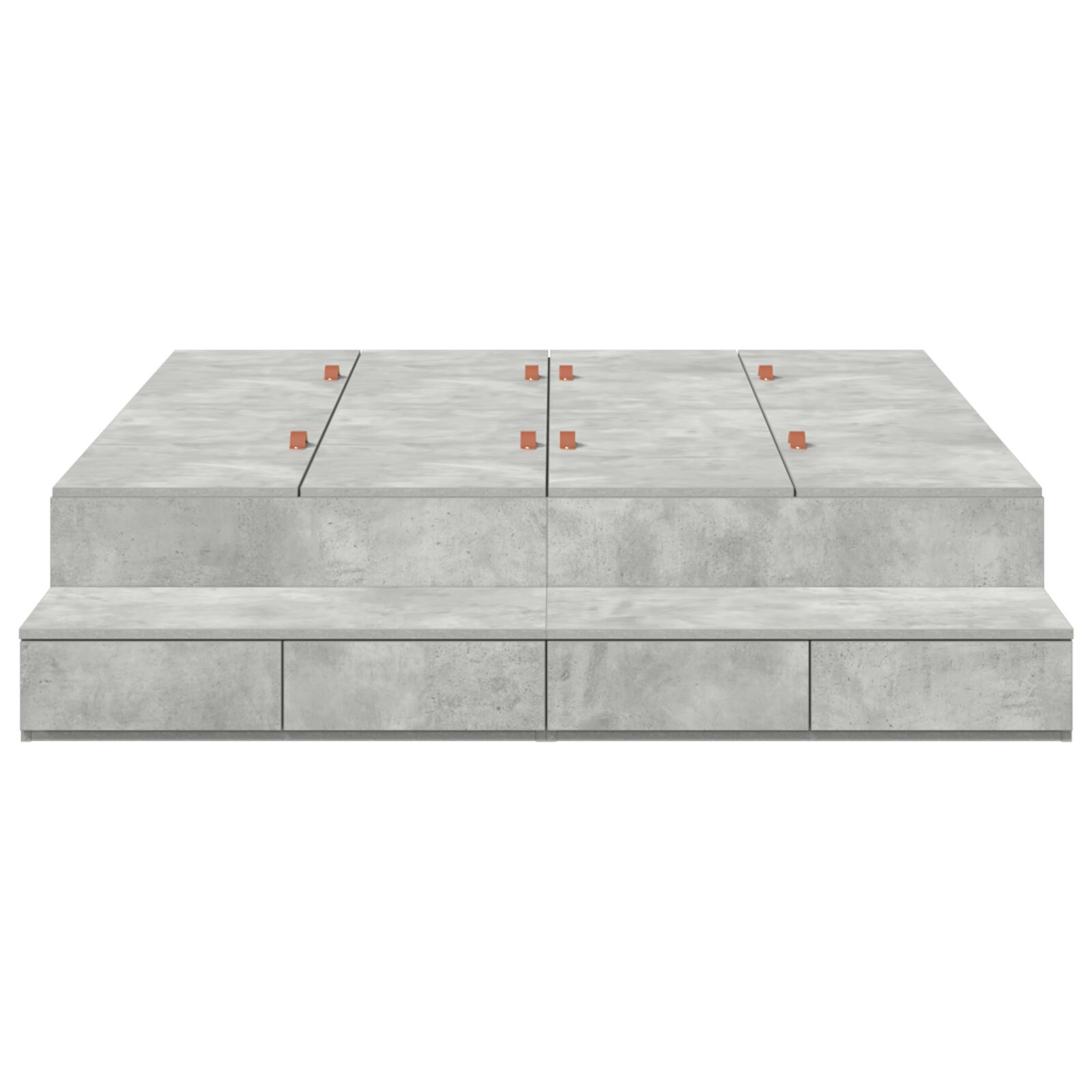 vidaXL Cadru de pat cu depozitare Gri din beton 236.5 x 150 x 31.5 cm